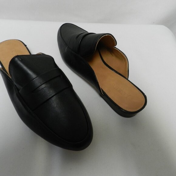 J Crew faux leather Penny Loafer mules slides flats slip on black NEW Size 7.5 - Picture 11 of 13